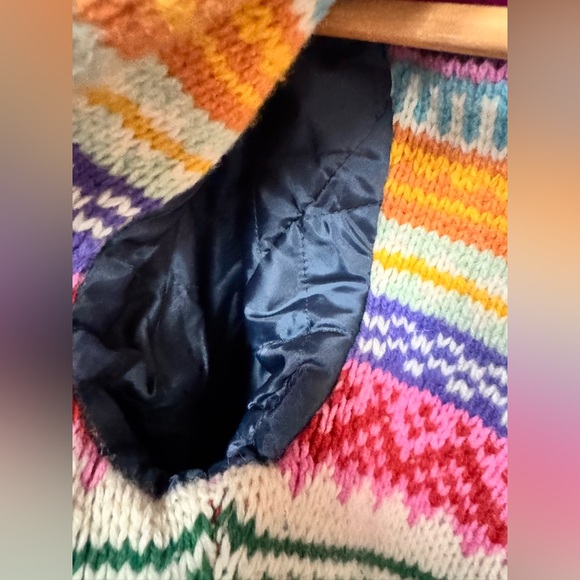 VTG Gap Fair Isle Lambswool Lined Vintage Fade Denim Jacket. Size XS - Picture 5 of 7